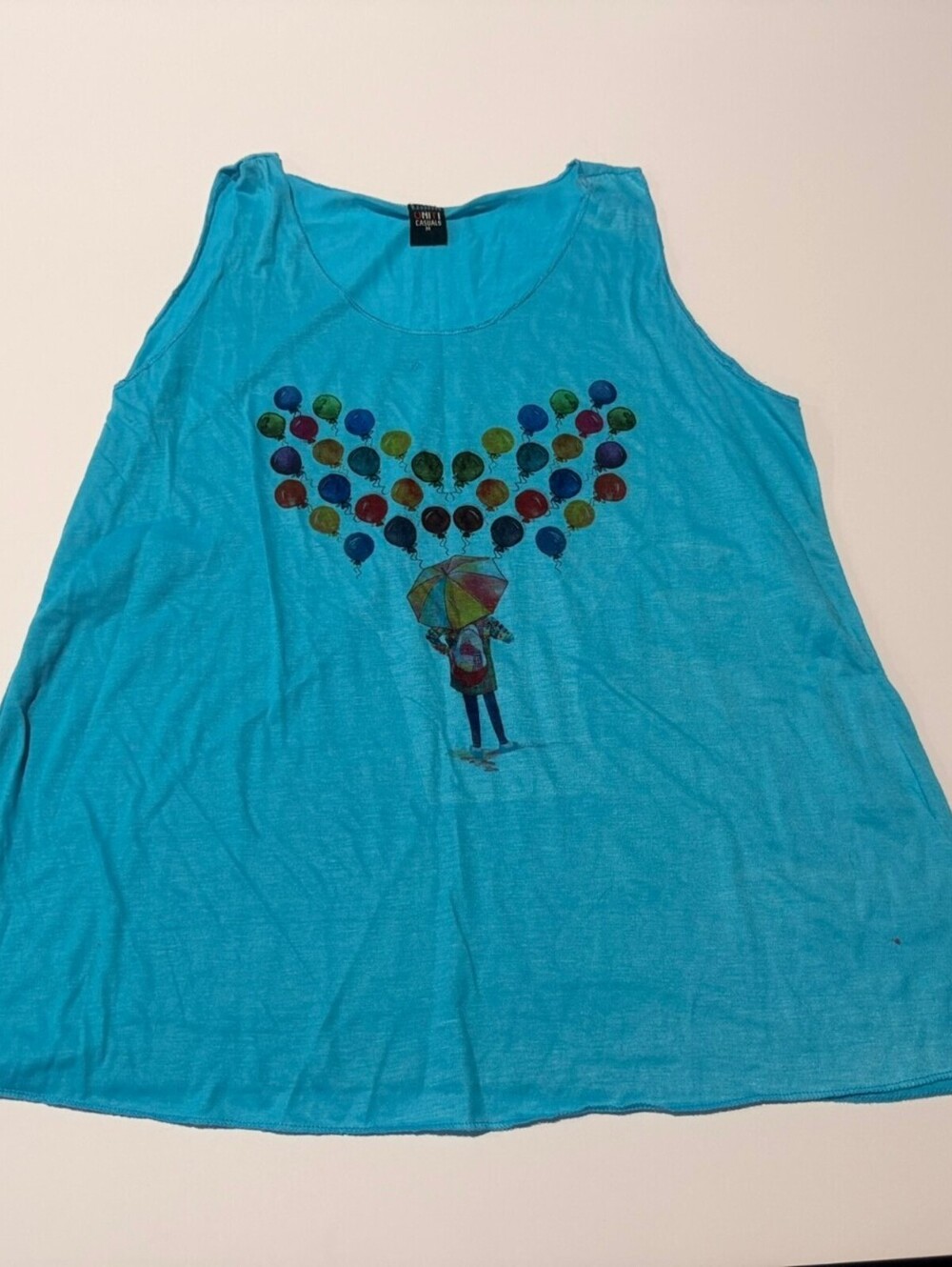 Unit Casuals turquoise graphic tank top